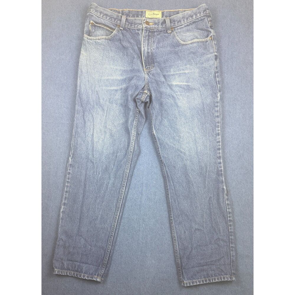 L.L.Bean Classic Fit Jeans Mens 36x29 Blue 100% Cotton Straight Leg Denim